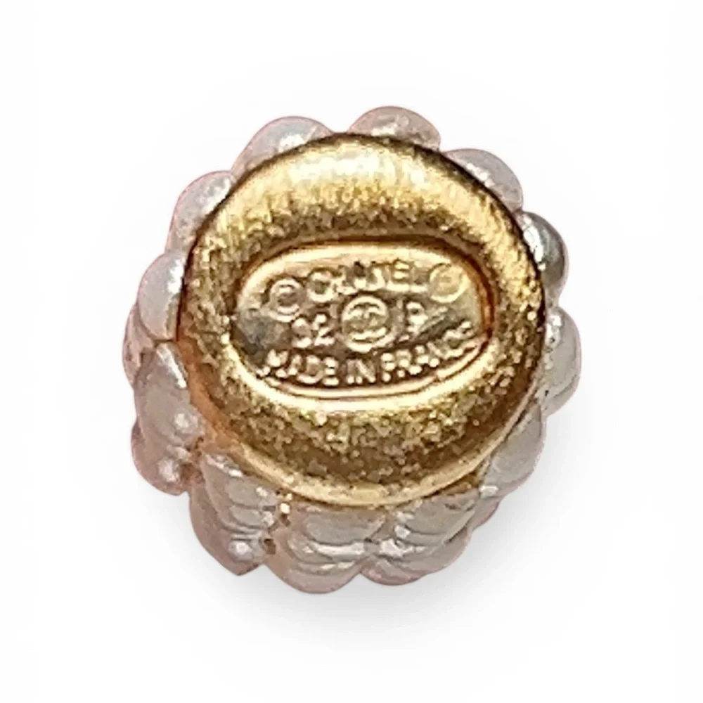 CHANEL Gold Heart and Pearl Stick Pin Brooch